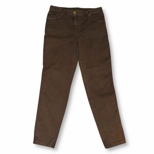 St. John Yellow Label Brown Wash Slim Tapered Denim Jeans Sz 10